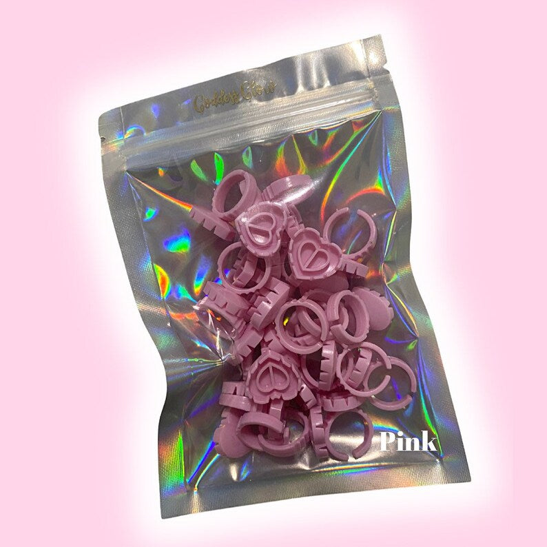 Heart Shaped Blossom Eyelash Extensions Fanning Glue Rings