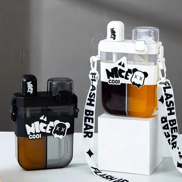 Mkids Double-Compartment Children’s Water Bottle – 620ml with Strap