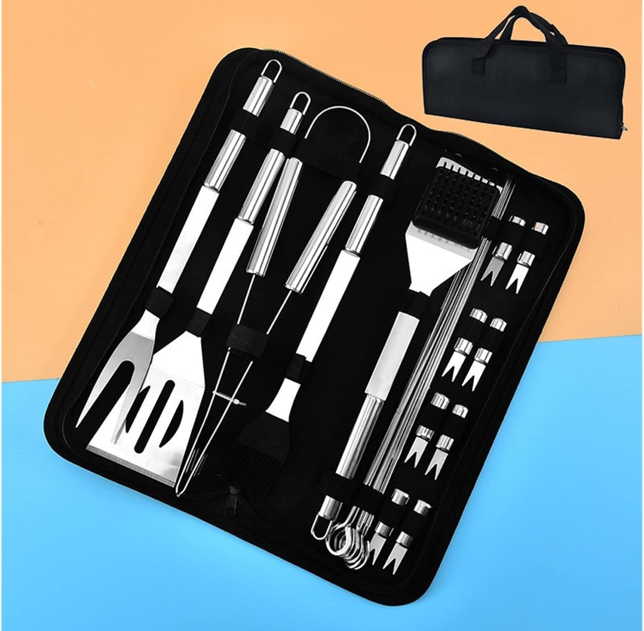 MHome Stainless Steel 20pc Braai/BBQ Tool Set