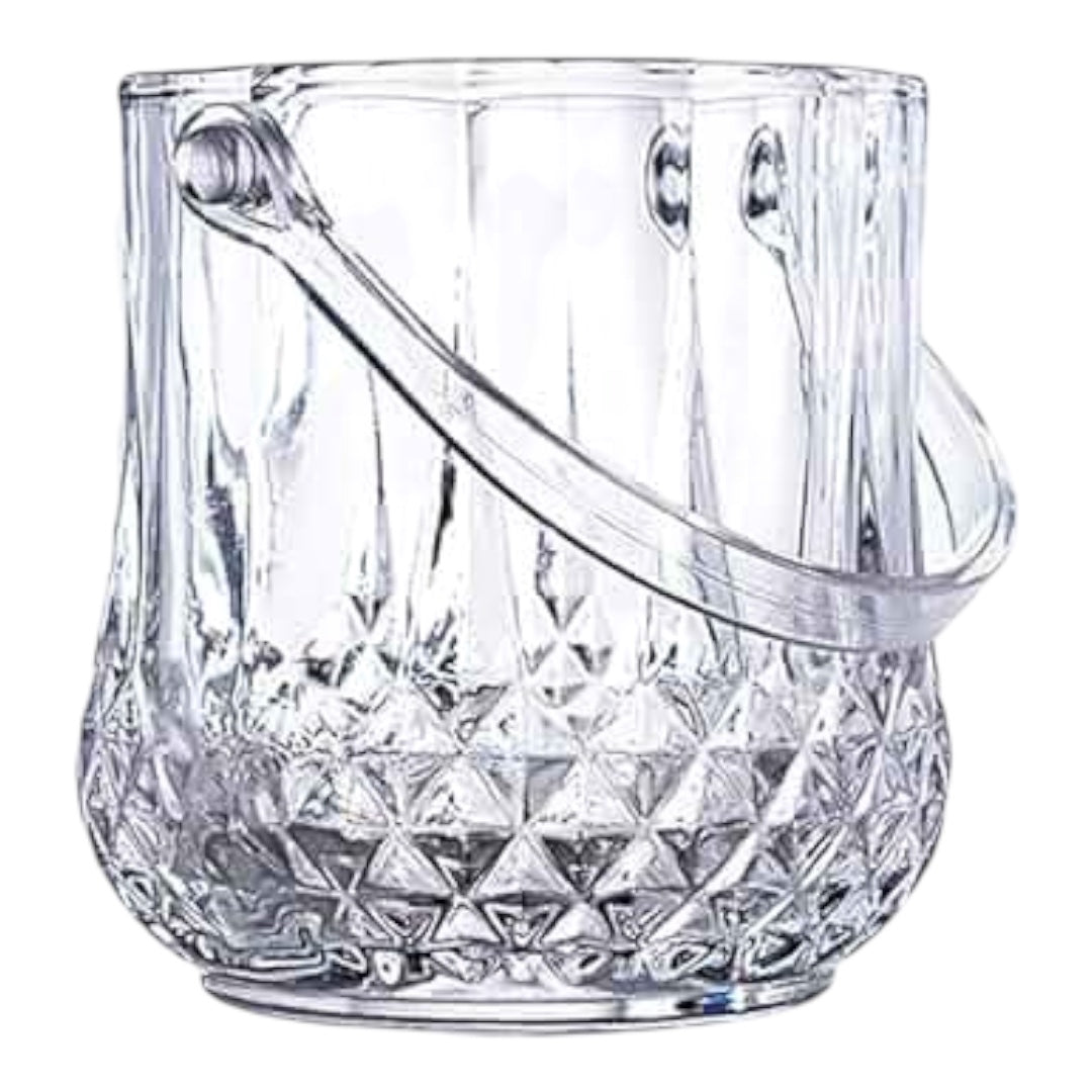 Ice Bucket Glass Wine Champagne Bucket with Handle/Tongs