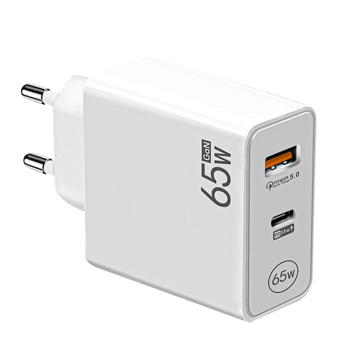 MTech 
65W Fast Charge Wall Charger, 2 Ports – USB QC 3