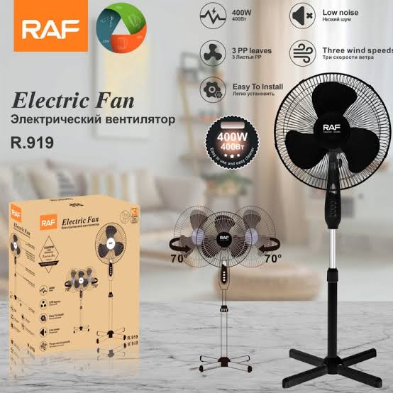 Raf 16 Inch Oscillating Pedestal Fan Adjustable Height 3 Speed-Various Colours