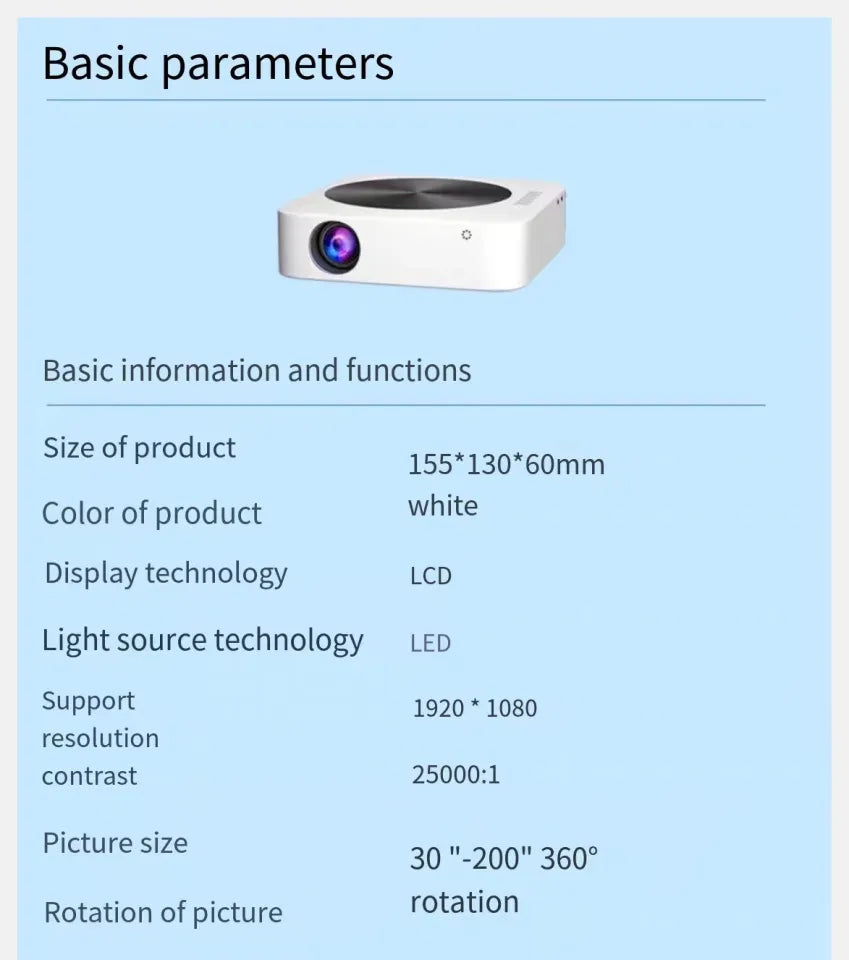 Multimedia Projector Home HD 1080P projector