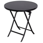 MFurn Round Glass Top Folding Table – Black Iron Frame (Various Sizes)