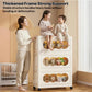 MHome  Kids Bear Wardrobe/Multifunctional Collapsible Plastic Wardrobe for Kids- Storage Cabinet – Dustproof Organizer for Baby Clothes, Toys & Books with Wheels & Hangers- Beige/Various Sizes