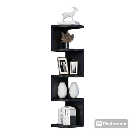 Corner Book Shelf D-Shaped