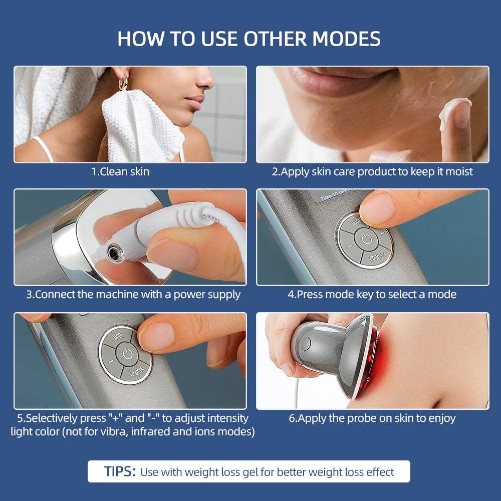 Body Slimming 8-IN-1 Machine ,Anti-Cellulite Fat Burner Skin Lift Tighten Massager - Available In Black or White