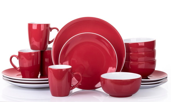 New Design Double Matte Colour Glaze, Stoneware Dinner-Set -16pc Various Colour Variations Available