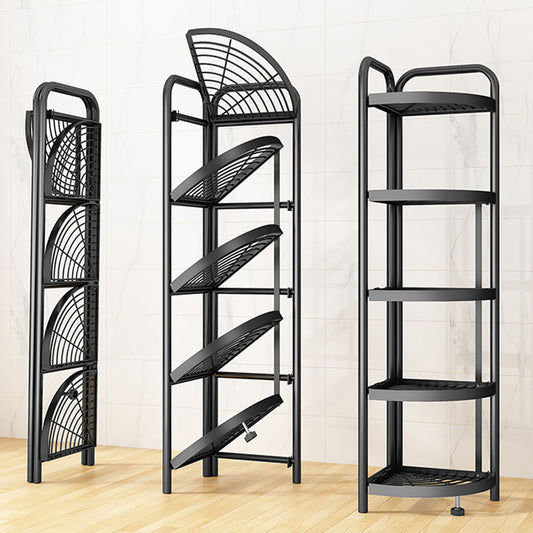 MHome 5-Tier Metal Corner Rack – Foldable Storage for Home & Office