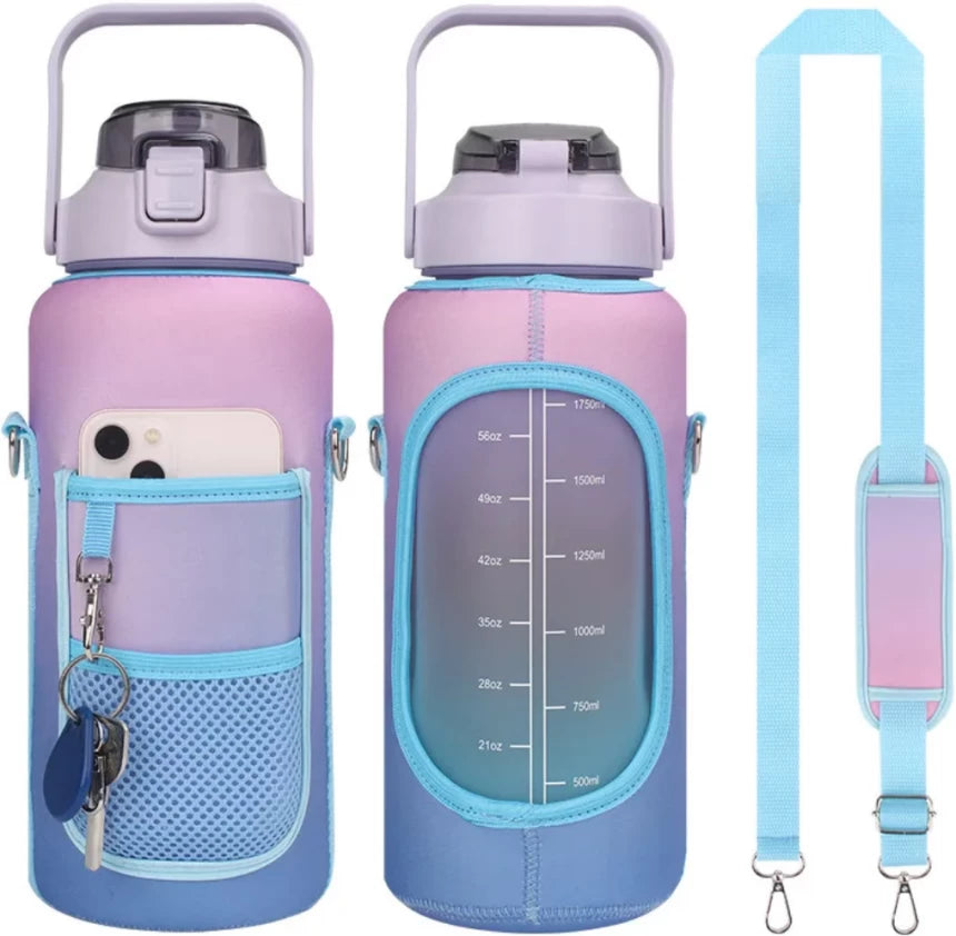 MHome Water Bottle Sleeve Fit All Tumbler with Handle, Water Bottle Holder Bag with Adjustable Shoulder Strap for Hiking Travelling Camping