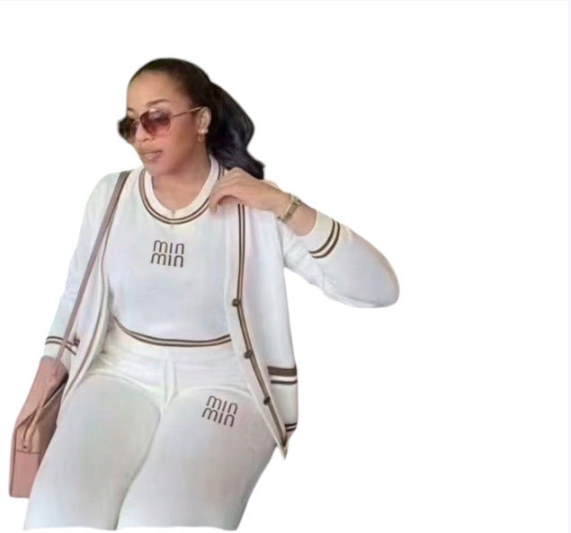 Ladies Trendy Knitted Tracksuit 3pc -Various Colours