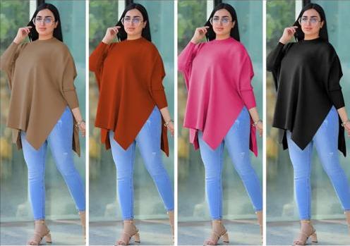 Ladies Oversized Asymmetrical Poncho-Various Colours