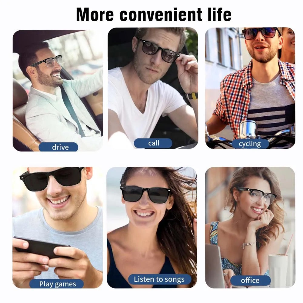 SENBONO E13 Waterproof Smart Glasses Wireless bluetooth Bone Conduction Glass Camera HD Music Audio Headset Eyewear