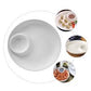 MHome Ceramic Plate Set Divided Serving Dish Restaurant Salad Plate Home Tableware Food Serving White 9.8inch