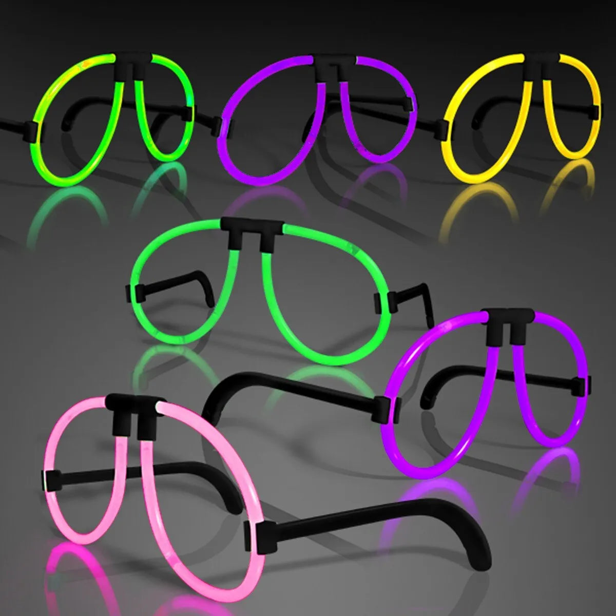 NEON GLOW GLASSES Spectacles Kids Birthday Party Novelty Loot Bag Filler Set