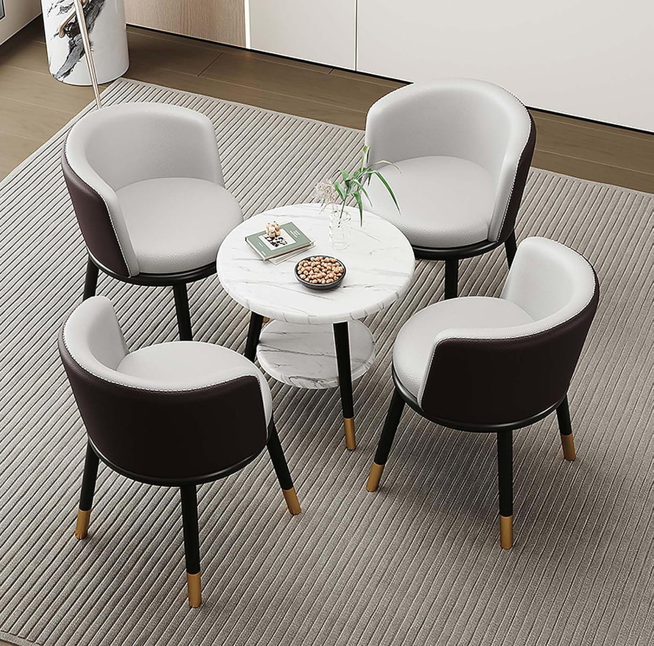 MFurn Dining Chairs Set of 2, PU Leather High Back Dining Room Kitchen Side Chair ForHome/Living Room/Bedroom/Office-Various Colours Available