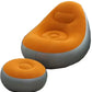 MHome Inflatable Lounge Chair for Adults with Foot Stool – Folding Portable Lazy Sofa