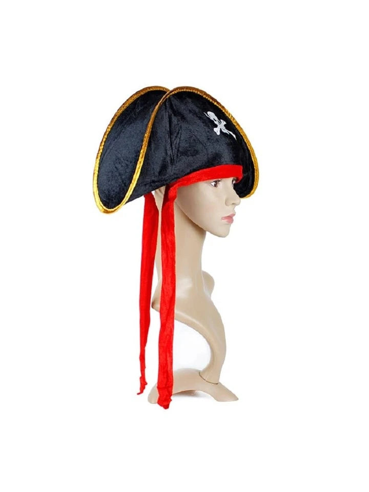 Caribbean Pirate Captain Hat With Eye Patch Cosplay Dress-up