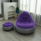 MHome Inflatable Lounge Chair for Adults with Foot Stool – Folding Portable Lazy Sofa