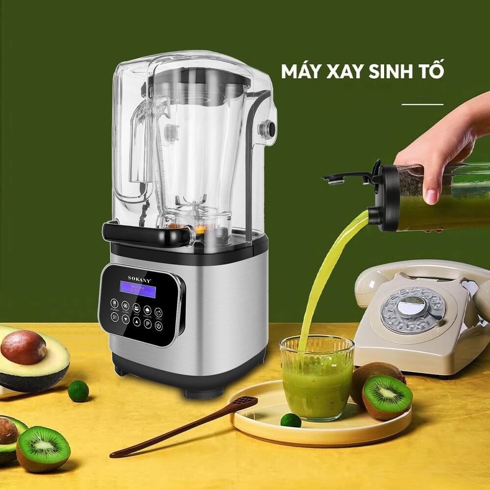 Sokany Professional Grade Blender - Soundproof & Quiet Commercial Blenders, Removable Shield, Perfect for Kitchen, Fruits, Shakes, Smoothies, and Frozen Drinks