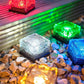 Solar Brick Lights - 6 Pack Solar Ice Cube Lights IP65-Waterproof Brick Light 4-LED Outdoor Brick Decor in Garden