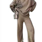 Ladies Floral Embroidery Knitted Loungewear 2pc - Various Colours
