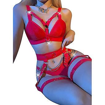 Lingerie Set For  Women Sexy Strappy Lingerie Underwear Bra Garter Set With Chain-Various Colours