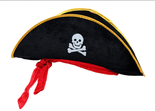 Caribbean Pirate Captain Hat With Eye Patch Cosplay Dress-up