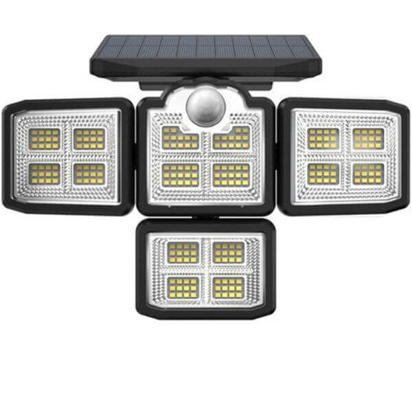 MHome 4 Head Outdoor Solar LED Light with Motion Sensor, Remote Control