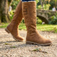 Ladies Faux Suede High Boots-Various Colours