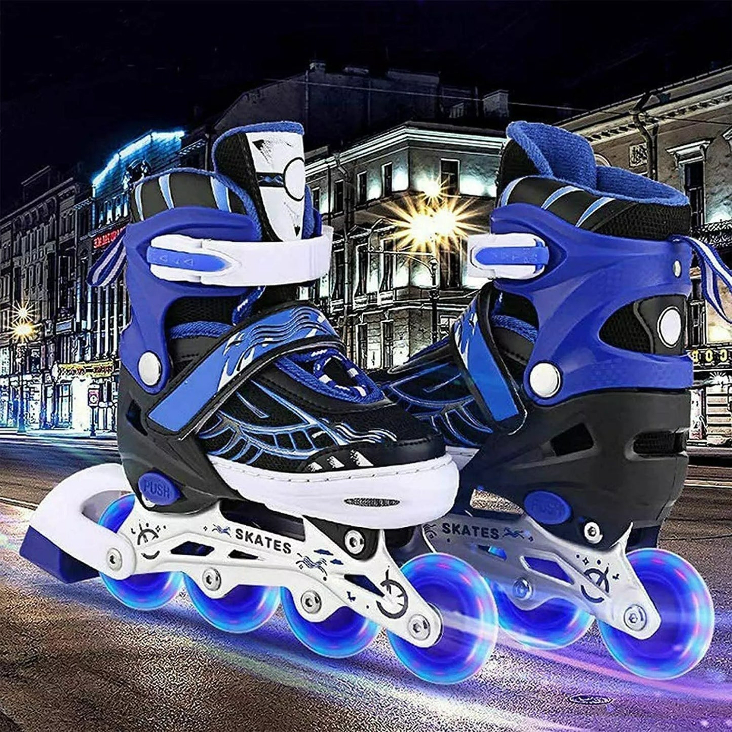 Adjustable Inline Skates Roller Blades w/Flashing Wheels Teens/Kids