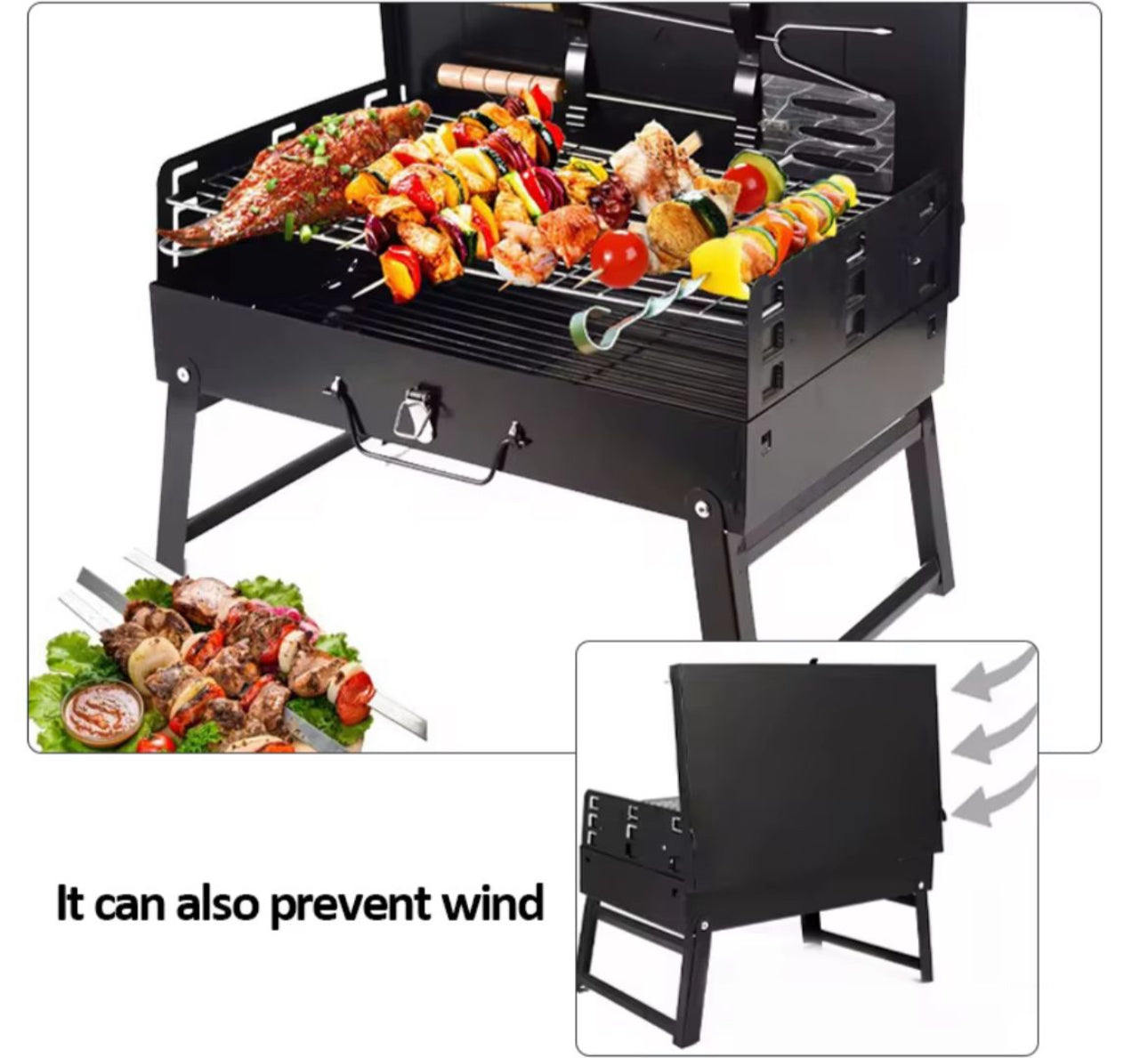 MHome Portable Charcoal Braai  Folding Type Barbecue With Carry Case