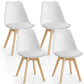 MFurn 4PCS Mid Century Dining Chairs Modern Armless White Wood Legs