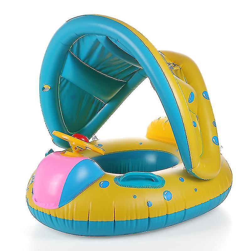 Baby Swimming Ring With Parasol Handle And Pump Safe And Non-toxic
