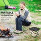 Portable Folding Camping Stool, Lightweight Zipper Packed Folding Chair, Lightweight Camp Stool for Outdoor, Backpacking, Travel, Hiking, Fishing (Black