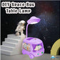 DIY Space Bus Table Lamp-3 in 1 Study Desk LED Lamp and Pen Holder, Stickers with Moving Wheels, USB Rechargeable Desk Lamp-Various Colours