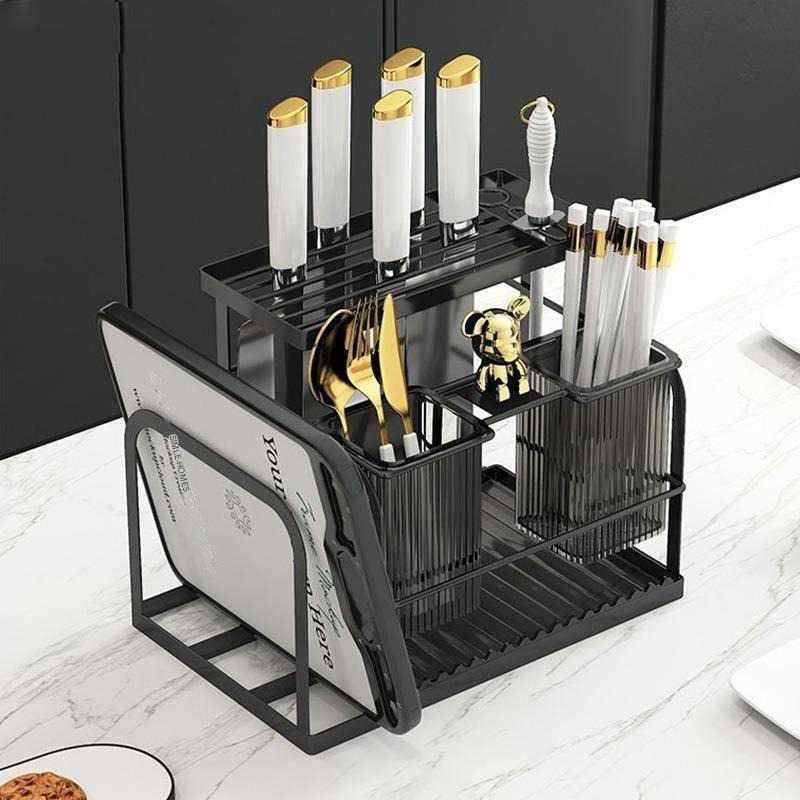 MHome Kitchen Knife & Utensil Holder Rack – Multi-Functional Storage Organizer