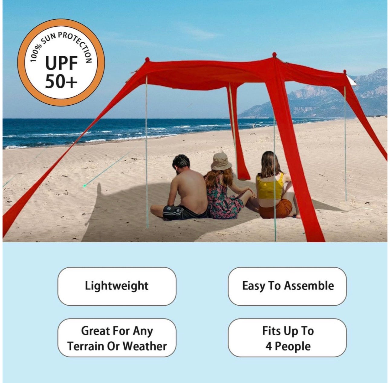 Beach Tent Canopy & Beach Mat-Various Options
