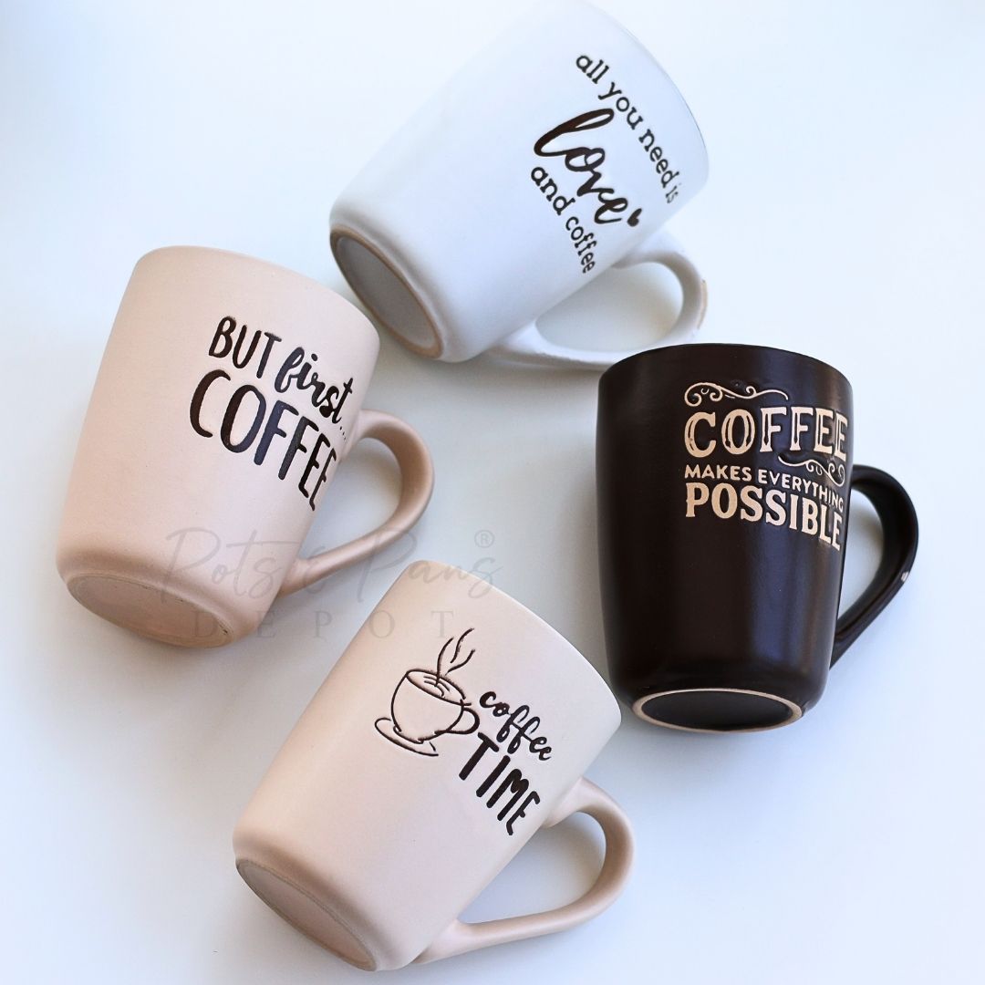 Matte Printed Latte Mug 450ml 6pc