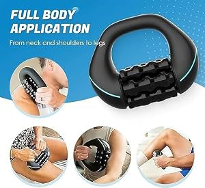 MSportz Electric Handheld Rolling Massager,Electric Rolling Percussion Massager,Marvixor Cellulite Roller,Ergonomic Multiple Handles, 3 Strength Levels, and 24 Massage Buttons