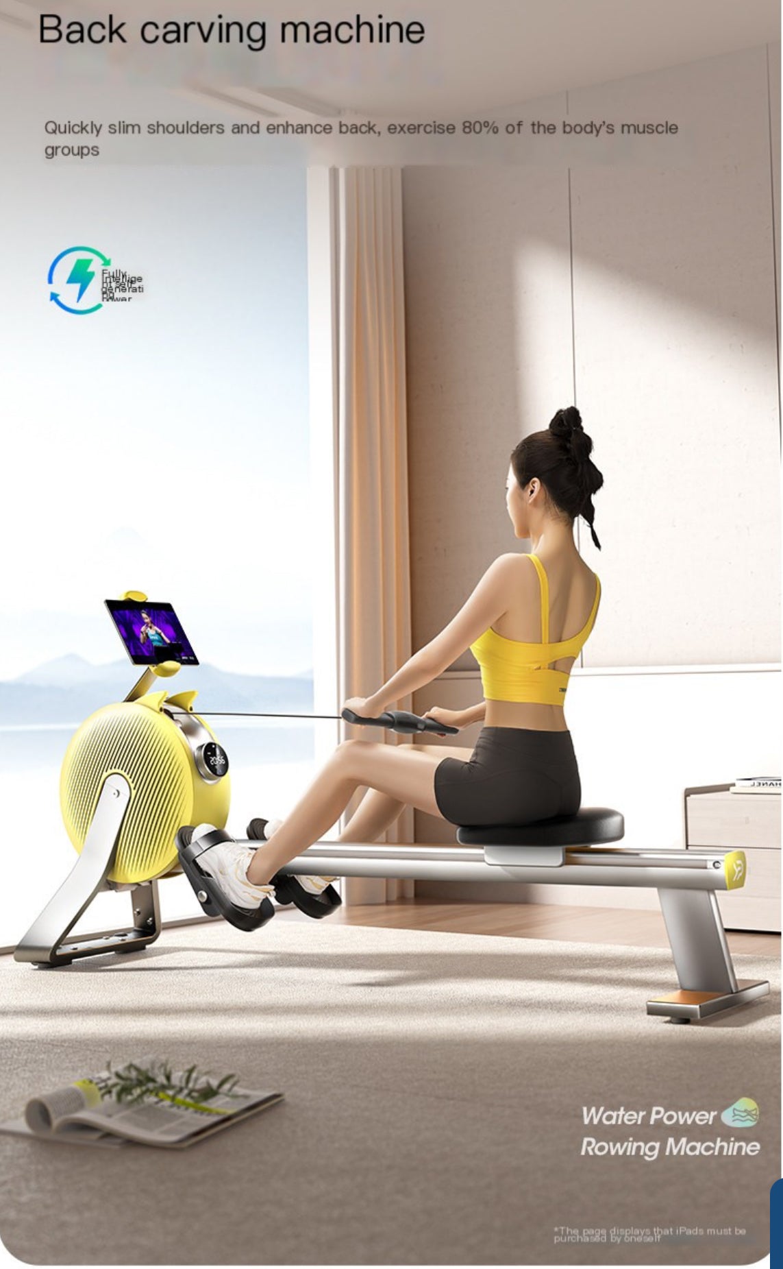 Pro-Sportz V3 Home Use Fitness Equipment Popular Cardio Exercise Machine Self Generating Rowing Machine