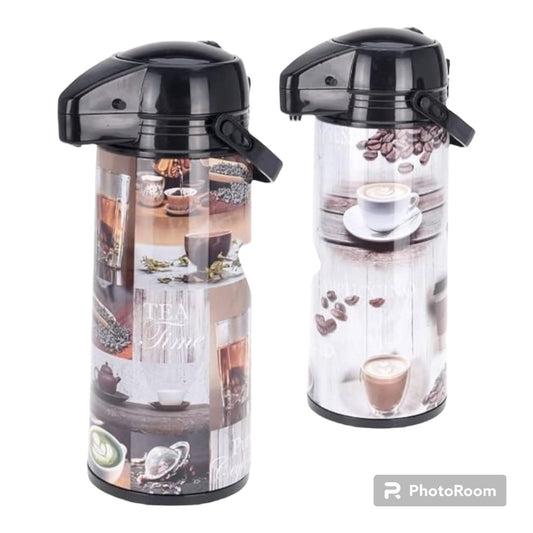 Coffee Design Thermos With Pump, 1500ml Capacity