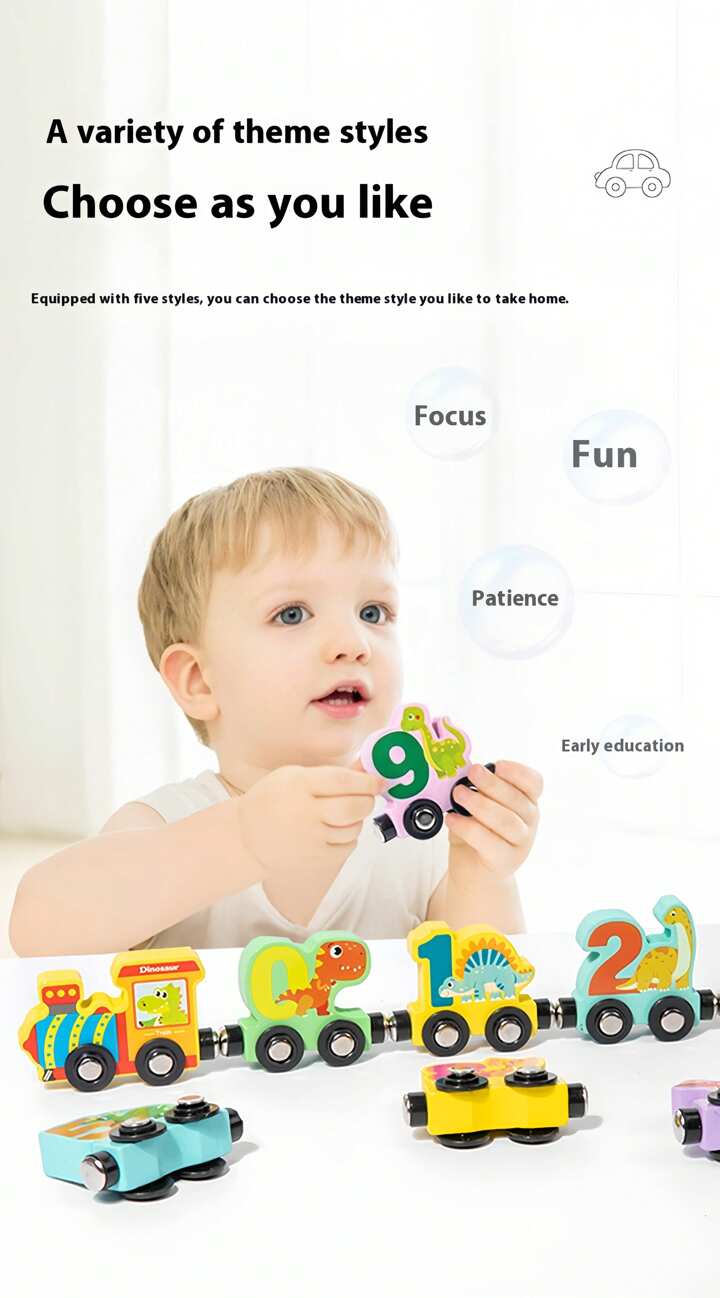 MTech Kids Magnetic Wooden Toy Train Set