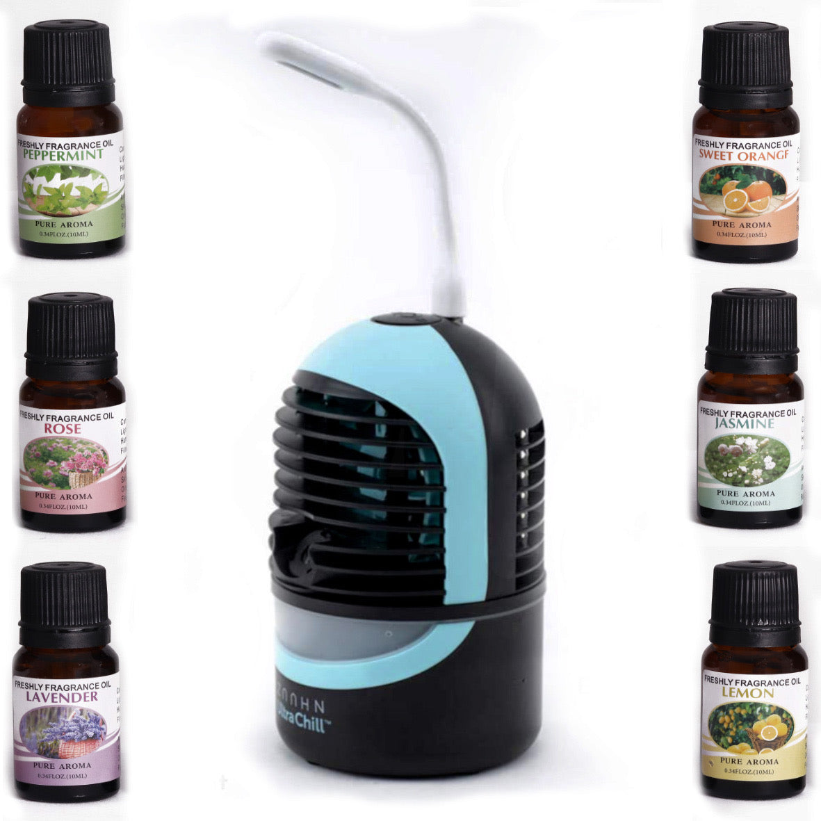 Air Cooler Humidifier –  6pc Essential Fragrance Oils Included