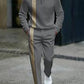 Men's Fashion Casual Zipper Up Collar Long Sleeved 2pc Set-Various Colours