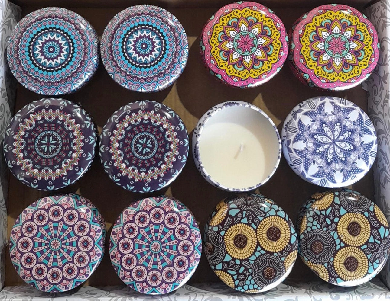 MHome Scented Candles Gift Set 12pc Pack Scented Candles Aromatherapy Candle Gifts fo Mom 100% Natural Soy Wax Portable Candles Gifts for Women for Mother's Day Gifts