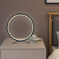 Modern Circle Nightstand Lamp,LED Warm Light Table Lamp for Bedroom Bedside,3 Colors Metal Desk Lamp for Living Room,Dimmable Reading Table Lights for Night Stand on Side & End Tables