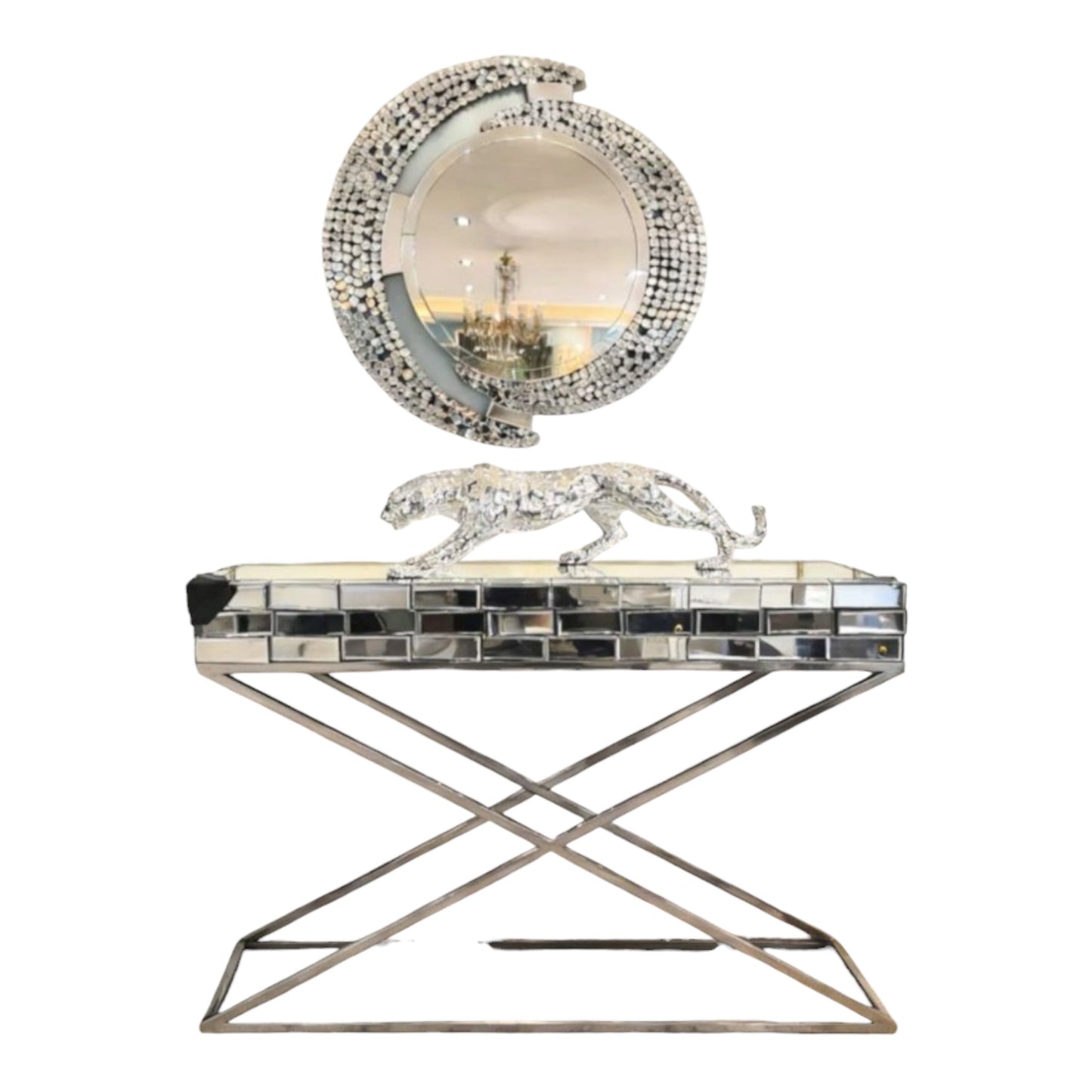 MFURN Mirrored Server Table Inc Mirror