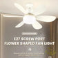 Ceiling Fans With Remote Control and Light LED Lamp Fan E27 Converter Base Smart Silent Ceiling Fan