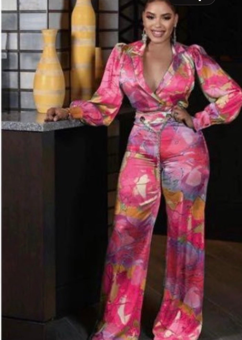 Ladies Satin 2pc Jumpsuit-Various Colours